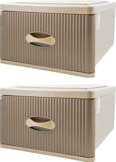 KEYWAY 聯府 XL風尚抽屜整理箱 26L 475 x 400 x 250mm, 咖啡色, 2個