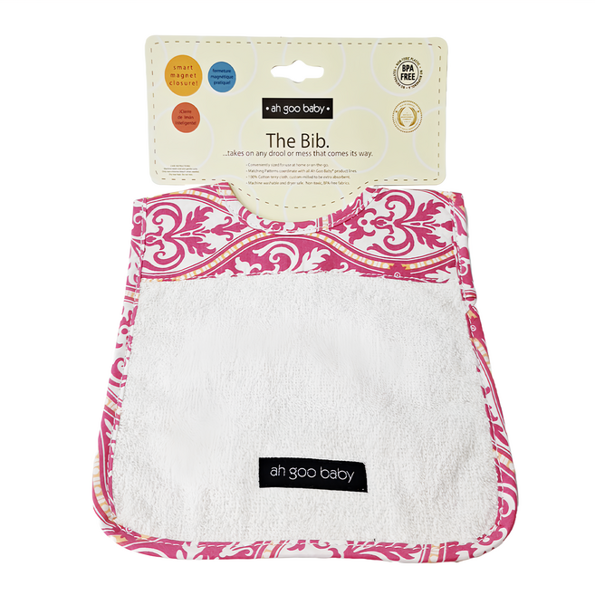 ah goo baby 圍兜 Charleston 氣質桃粉, 1入, 1件