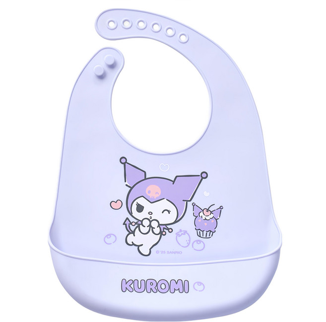 ONEDER 旺達棉品 三麗鷗防水圍兜, 酷洛米 紫色, 1個, 1個