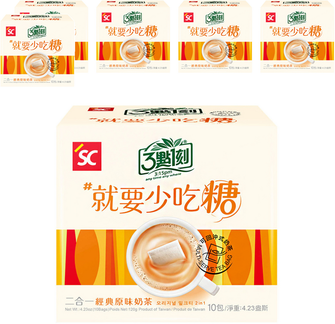 3點1刻 二合一 原味奶茶, 12g, 10包, 6盒