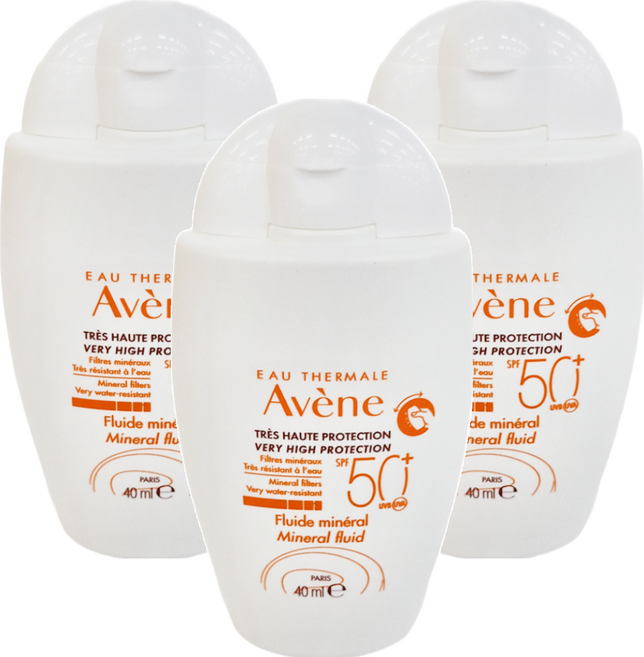 Avene 雅漾 全效極護物理防曬液 SPF50+ 40ml, 3瓶