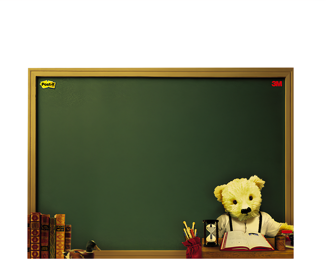 3M Post-it 利貼 可再貼備忘板 中方型 558M-B, 中方型熊熊系列, 1片, 1個