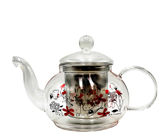 Skater 耐熱玻璃茶壺, Hello Kitty, 600ml, 1個