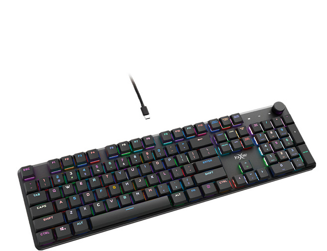 FOXXRAY 狐鐳 全尺寸矮紅軸靜音機械鍵盤 原廠保固, FXR-HKM-86L, 黑色, 紅軸