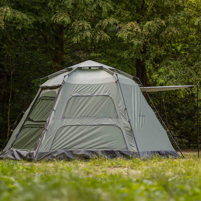 FAST CAMP 自動8窗一鍵式帳篷, 8人, 卡其色