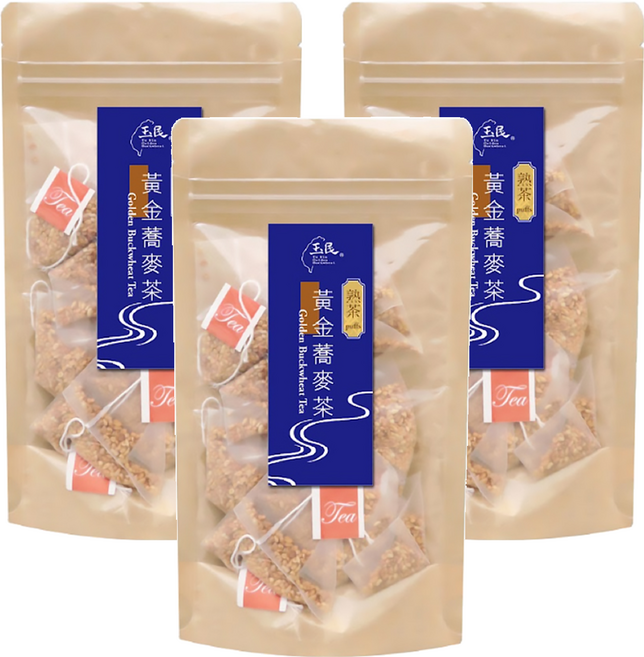 玉民 黃金蕎麥茶 熟茶立體茶包 60公克, 5g, 12包, 3袋