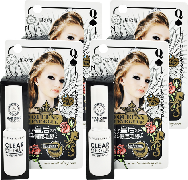 STAR KING 星之冠 皇后假睫毛膠-透明白膠, 白色, 4瓶