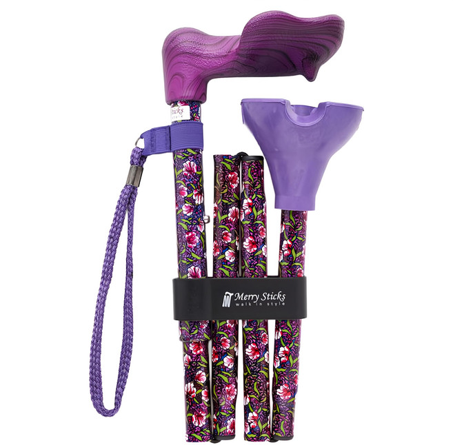 Merry Sticks 悅杖 自立式人體工學手杖 (右手用), 酒紅莊園 紫色, 1支