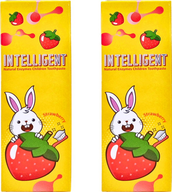 INTELLIGENT 因特力淨 兒童酵素牙膏 草莓, 40g, 1入, 2條