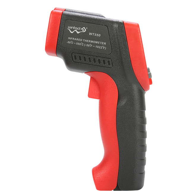 wintact 紅外線測溫槍 紅外線溫度計 溫度槍 電子溫度計, 黑色 + 橘色, 1支