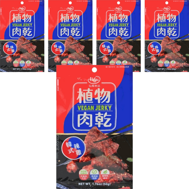 Hoya 弘陽食品 植物肉乾 韓式辣雞風味, 50g, 5包