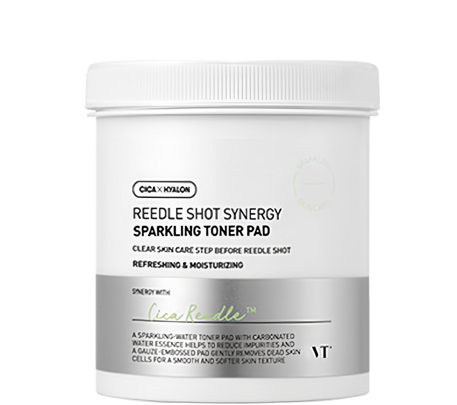 VT COSMETICS 增效爽膚棉片 REEDLE SHOT SYNERGY SPARKLING TONER PAD 清爽保濕, 80片, 1罐