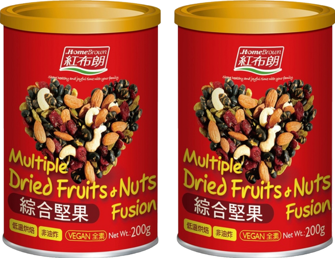 紅布朗 綜合堅果 低溫烘焙 無添加 全素, 200g, 2罐