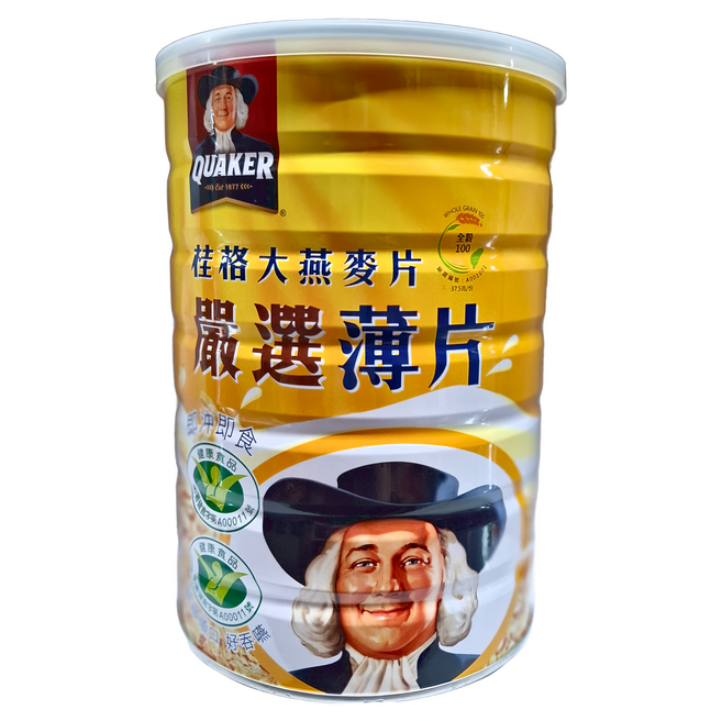 QUAKER 桂格 嚴選薄片麥片, 800g, 1罐