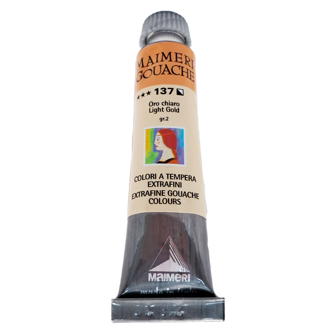 MaIMeRI 美利 GOUACHE 不透明水彩金屬色 MA-2002137 淺金色, 20ml, 1色