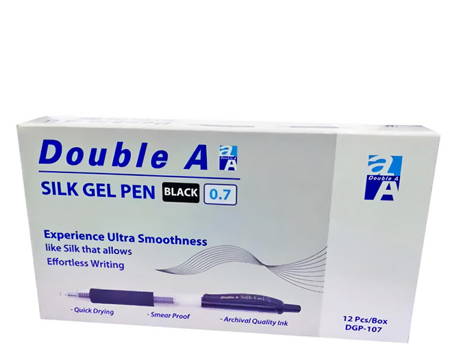 Double A 中性筆 0.7mm 12支, 黑色, 1盒