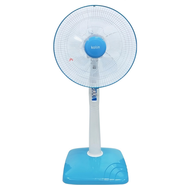 Kolin 歌林 5片扇葉 AS透明扇葉 立扇 白色 可上下角度調整，可左右擺頭 14吋 KF-LN1420