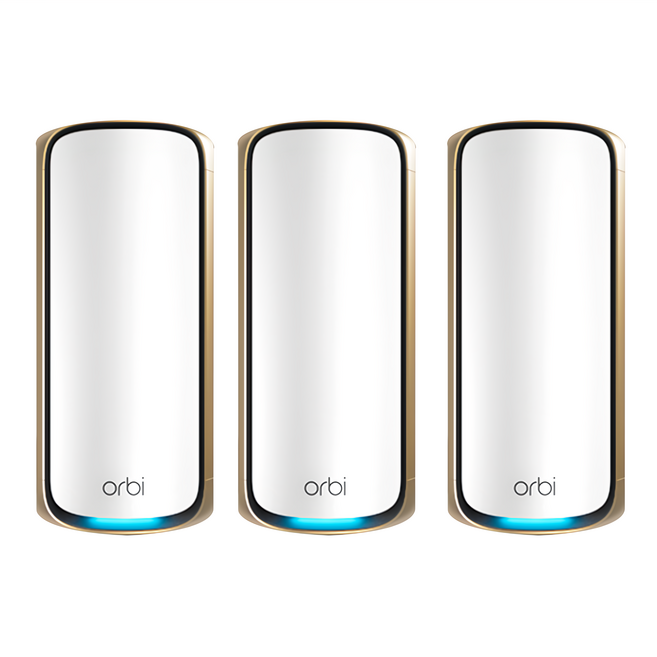NETGEAR orbi 台灣公司貨 Orbi BE27000 四頻 WiFi 7 Mesh 路由器 + 延伸衛星 2個, RBE973S, 1組