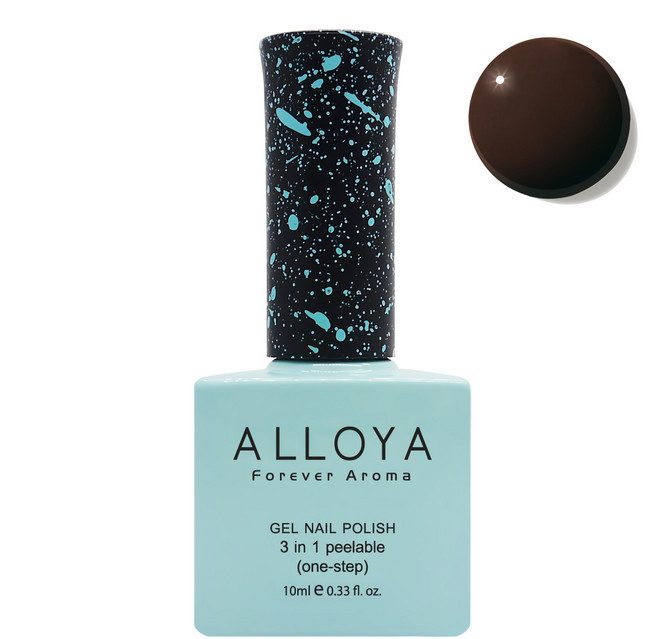 ALLOYA 愛若雅 居家一步光療甲油膠, V047 黑色巧克力, 10ml, 1瓶