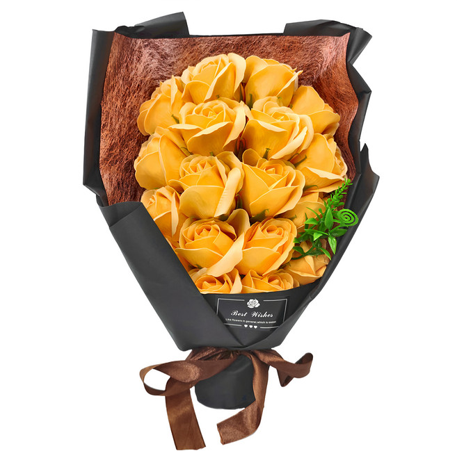 Mini嚴選 18朵玫瑰香皂花束禮盒 CN0195-K, 香檳金, 1組