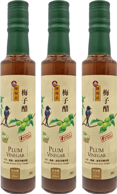 陳稼莊 梅子醋 無加糖, 250ml, 3瓶