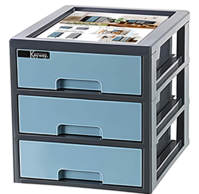 KEYWAY 聯府 維基A4桌上型櫃 15L, 藍色, 3層