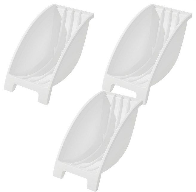 碗盤收納架 寬盤架, 1層, 白色, 3個