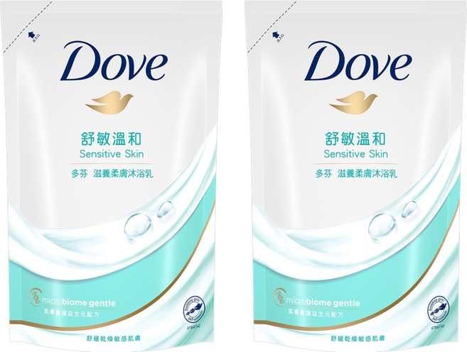Dove 多芬 滋養柔膚沐浴露 舒敏溫和 補充包, 580g, 2包
