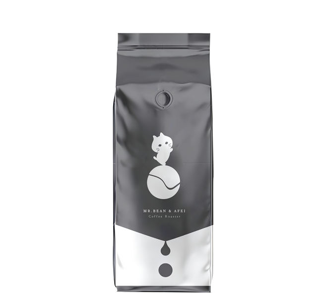 MR.BEAN&AFEI 豆豆先生與他的阿肥 黑耀石金杯曼巴咖啡豆一磅450g, 1包