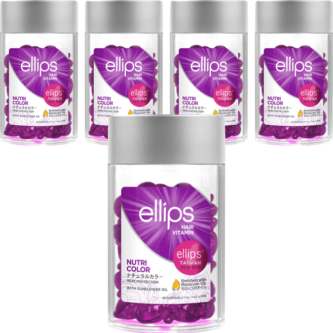 ellips 意立詩 經典膠囊護髮油 紫梅花 50粒, 50ml, 5罐