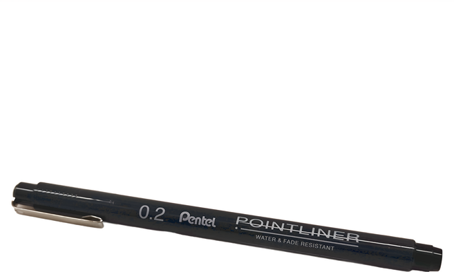 Pentel 飛龍文具 POINTLINER 代針筆 0.2mm 12支, 黑色