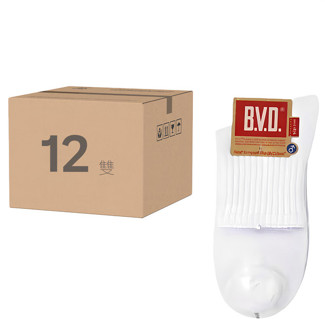 B.V.D. 男款 1/2學生襪 B238