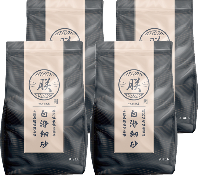朕 頂級無塵礦砂 白淨細砂, 原味, 8.8lb, 4袋