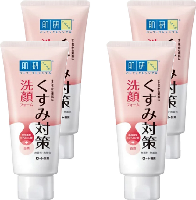 Hadalabo 肌研 暗沉對策洗顏乳 含白茶精華 添加玻尿酸, 100g, 4條