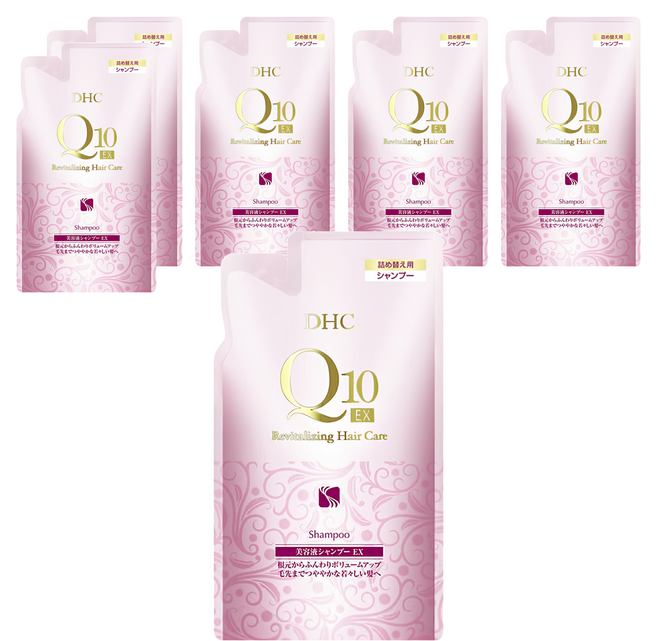 DHC 台灣公司貨 Q10豐盈深層修護洗髮精補充包, 400ml, 6包