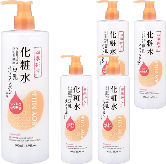 四季折々 豆乳美肌水潤化粧水, 500ml, 5瓶