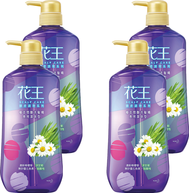 Kao 花王 植萃弱酸洗髮精 長效潔味 750ml, 4瓶