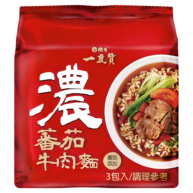 維力 一度贊 蕃茄牛肉麵 185g, 3包