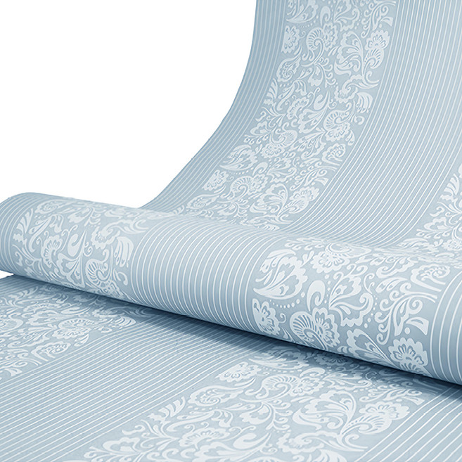 WA. WALL ART 防水自黏壁紙 歐風立體壓紋, 威爾斯藍