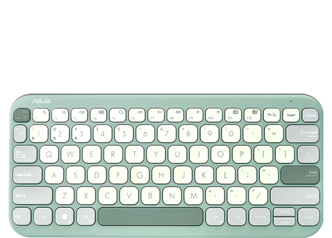 ASUS 華碩 Marshmallow 無線鍵盤, 製造軸, KW100, 抹茶綠