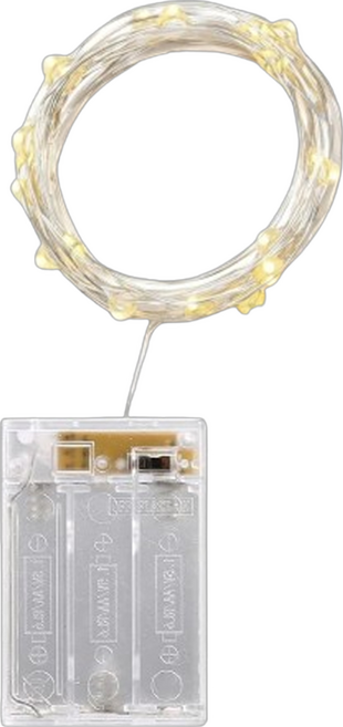 LED銅線燈 USB + 電池盒 100頭, 暖光, 1組
