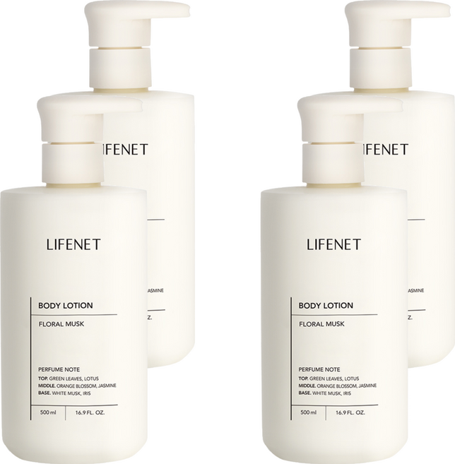 LIFENET 香氛身體乳液 花香麝香, 500ml, 4瓶