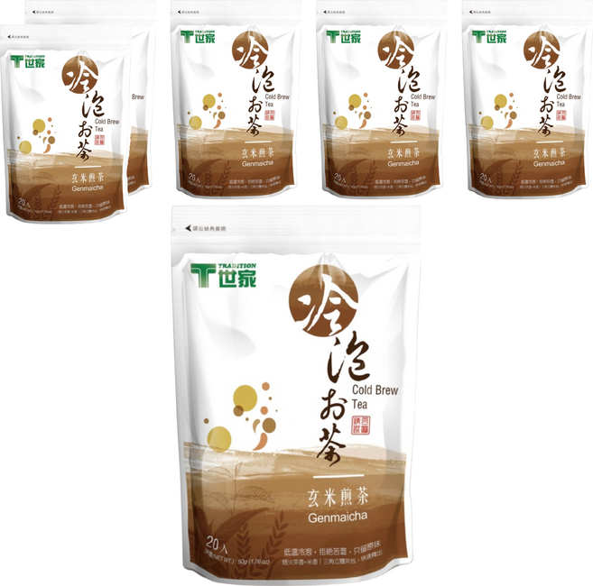 T世家 冷泡茶 玄米煎茶, 2.5g, 20包, 6袋