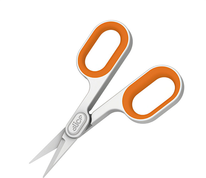Slice 極細尖刃陶瓷剪刀 安全專利刀刃 雙手通用設計 耐用強化尼龍握把, 1支, 橙色