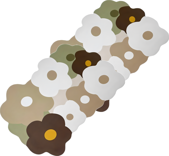 BonBon naturel 軟式硅藻土瞬吸速乾吸水地墊, 大花朵朵 棕色, 2個