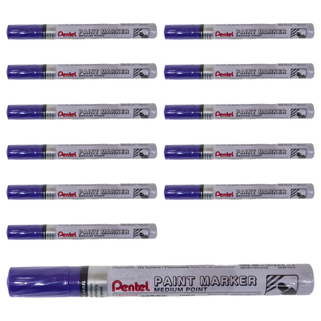 Pentel 飛龍文具 油漆筆 MMP10-V 粗字, 1色, 12支