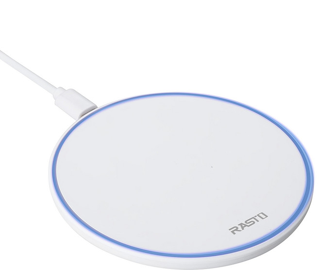 RASTO 10W快充無線充電盤 RB18 97 x 97 x 6.6mm 67g, 白色, 1個