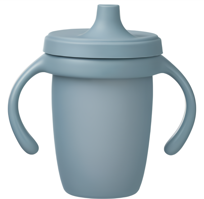 b.box 矽膠鴨嘴杯, 莫蘭迪藍, 240ml, 1個