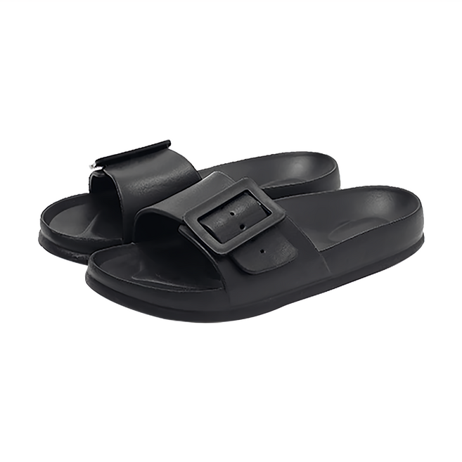 大排扣軟底防臭防滑耐磨拖鞋 EVA材質, 370mm, 黑色