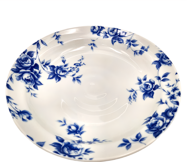 Yumi Katsura 皇家玫瑰湯皿-日本, 白色 + 藍色, 1個